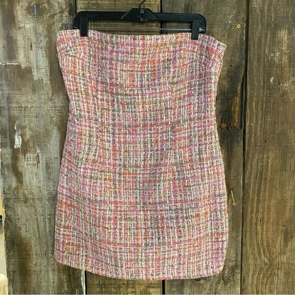 NWT Superdown nanea strapless dress mini tweed woven Revolve XXS - Picture 9 of 10